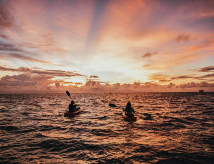 Long Beach Mauritius - Kayak au coucher du soleil