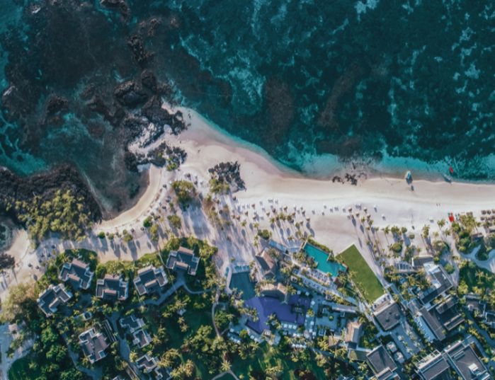 Long Beach Mauritius - Vue aerienne
