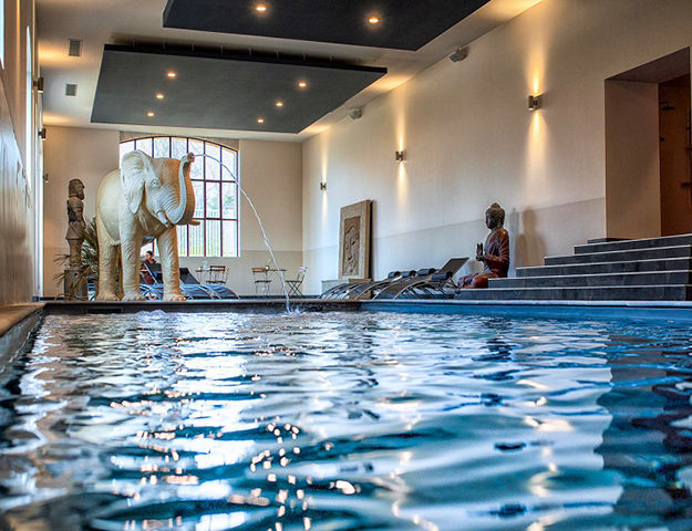 Relaxation en piscine - Château de Dissay